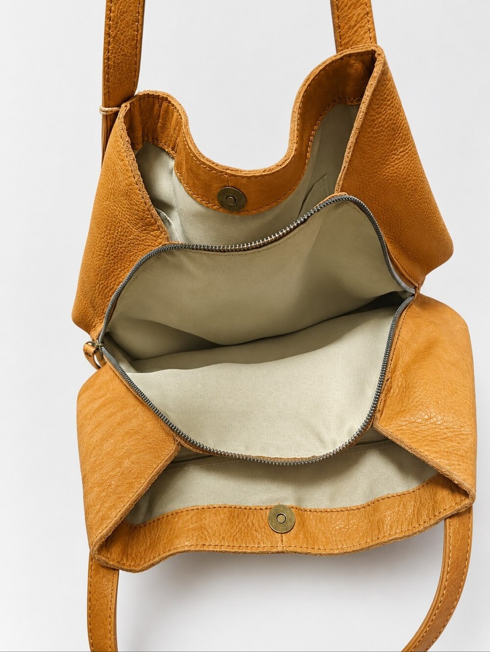 NWT American Leather Co. Genuine Leather Tote Bag – Camel Tan - Picture 4 of 4
